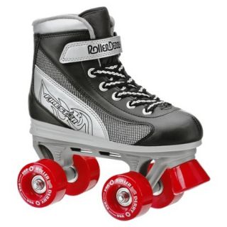 Boys Roller Derby Firestar Quad Skate   Black/ Silver/ Red   Size 4