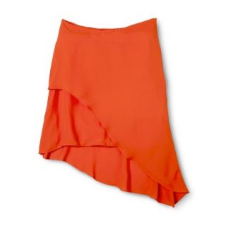 AMBAR Womens Asymmetrical Skirt   Orange Zing 4