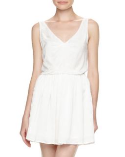 Paris Kramer Pleated Mini Dress, White