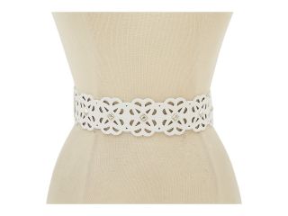 Betsey Johnson Perforated Stretch Belt Womens Belts (White)
