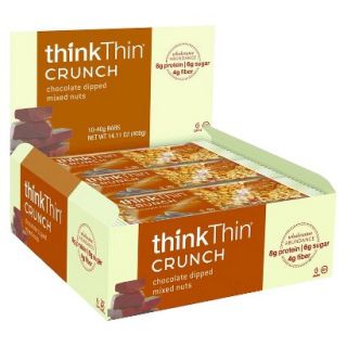 ThinkThin Crunch Nutrition Bar   Chocolate Dipped Mixed Nuts (10 Bars)
