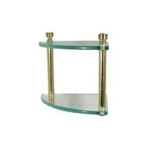 Allied Brass FT 3 ABR Antique Brass Foxtrot Double Corner Glass Shelf
