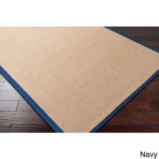 Surya Carpet, Inc. Hand woven Eco Natural Fiber Jute Cotton Bordered Casual Area Rug (8 X 10) Blue Size 8 x 10