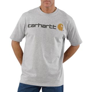 Carhartt Short Sleeve Logo T Shirt   Heather Gray, 3XL, Model K195