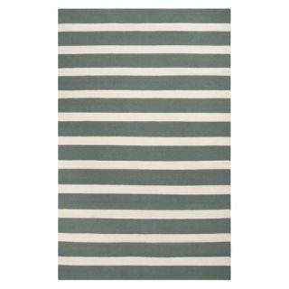 Stripe Flat Weave Area Rug   Green (8x11)