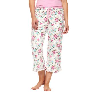 INSOMNIAX Floral Print Sleep Pants   Plus, Ivory, Womens