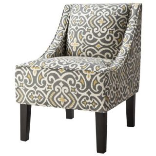 Skyline Upholstered Chair Hudson Swoop Chair   Gray/Citron