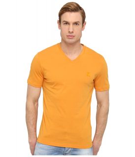 Versace Collection Solid V Neck Tee Mens T Shirt (Orange)
