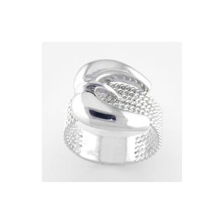 Bridge Jewelry Silver Tone Buckle Ring, Size 7