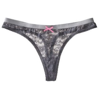 Xhilaration Juniors All Over Lace Thong Underwear   Iron Gray L