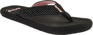 Womens Reef Seaside   Black/Light Pink/Dots Beach Shoes