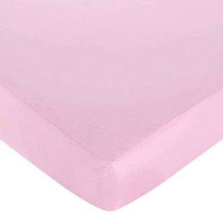 Jungle Friends Fitted Crib Sheet   Pink