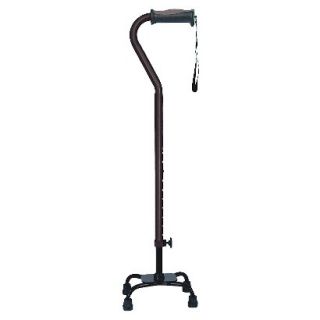Hugo Adjustable Quad Cane for Right or Left Hand Use, Black, Small Base