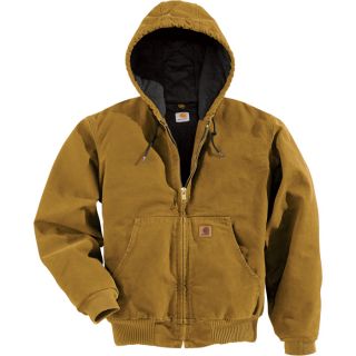 Carhartt Sandstone Active Jacket   Quilted Flannel Lined, Brown, 4XL, Big Style,