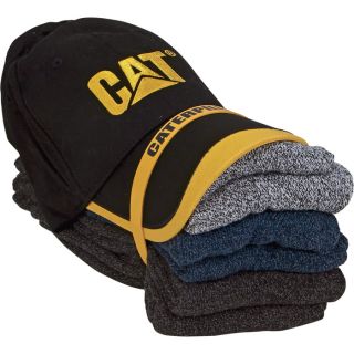 CAT Cap/Sock Combo   Black/Yellow Cap/6 Pair Various Socks