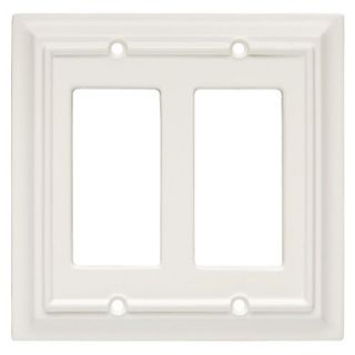Brainerd Wood Architectural Double GFCI/Rocker Wall Plate   White