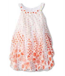 Biscotti Digital Dots Verticle Ruffles Dress Girls Dress (Orange)