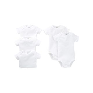 Carters White 5 pk. Short Sleeve Bodysuits   newborn 24m