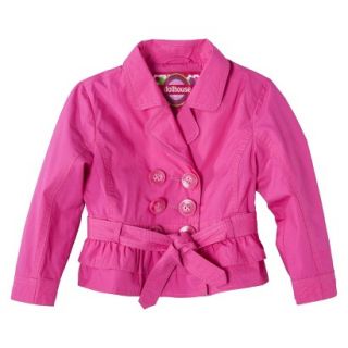 Dollhouse Infant Toddler Girls Ruffled Trench Coat   Pink 2T