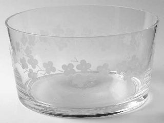 Artland Crystal Cherry Blossom Clear Round Bowl   Clear,Gray Etched Flowers
