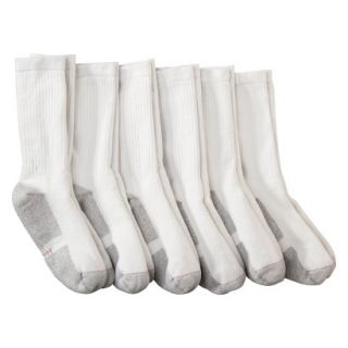 Hanes Premium Mens 6pk Crew Socks   White