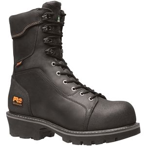 Timberland Mens RIP Saw 9 Inch Waterproof Composite Toe CSA Logger Black Boots, Size 15 M   91614
