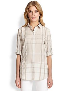 Burberry Brit Check Button Front Shirt   Trench