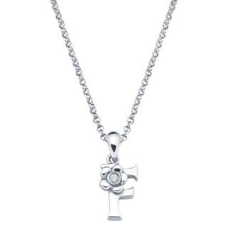 Little Diva Sterling Silver Diamond Accent Initial F Pendant Necklace   Silver