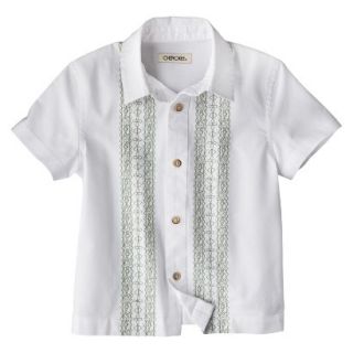 Cherokee Infant Toddler Boys Short Sleeve Havana Buttondown   True White 3T