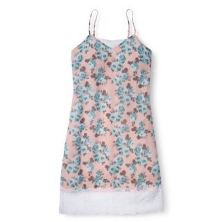 Xhilaration Juniors Printed Slip Dress with Lace Trim   Floral XL(15 17)