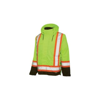 Work King 5 in 1 High Visibility Jacket   Green, Small, Model S42611