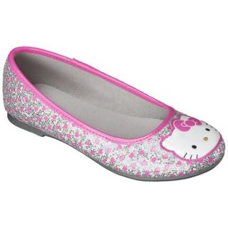 Girls Hello Kitty Ballet Flat   Silver 4