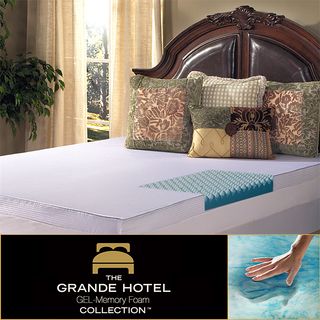 Grande Hotel Collection 3 inch Big Comfort Gel Memory Foam Mattress Topper With Polysilk Cover