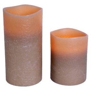 2pk Taupe Flameless Candle Variety Set   TruFlame