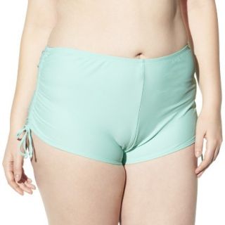 Womens Plus Size Side Tie Swim Shorts   Mint Green 18W