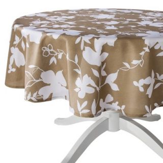 Room Essentials Floral Round Tablecloth   Tan (70)
