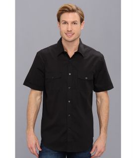 Perry Ellis Short Sleeve Tonal Stripe Shirt Mens Short Sleeve Button Up (Black)