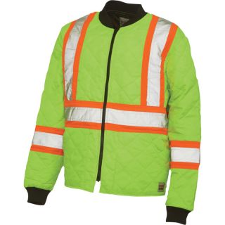 Work King Class 2 High Visibility Trucker Jacket   Green, Large, Model S43211