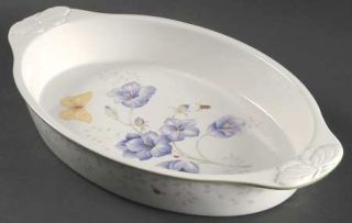 Lenox China Butterfly Meadow Oval Baker, Fine China Dinnerware   Multicolor Butt