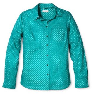 Merona Womens Favorite Button Down Shirt   Lawn   Turquoise   M