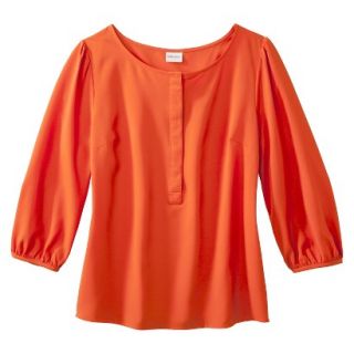 Merona Womens Woven 3/4 Sleeve Blouse   Orange Zing   M