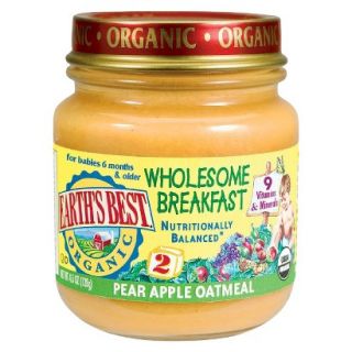 Earths Best Baby Food Jar   Pear Apple Oatmeal 4.5oz (12 Pack)