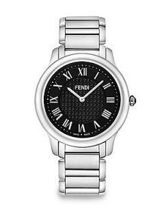 Fendi Classico Large Stainless Steel Bracelet Watch   Silver Black