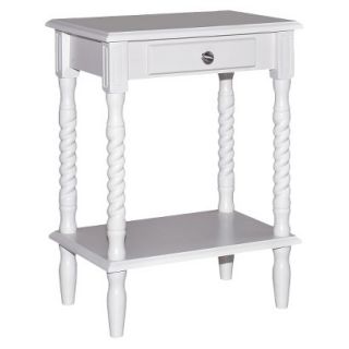 Accent Table Kinfine Lamp Table with Drawer   White