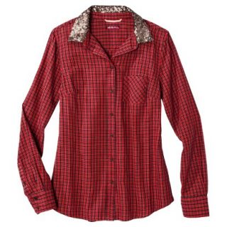 Merona Womens Favorite Shirt   Anthem Red Plaid   XXL