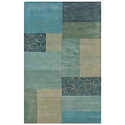 Contemporary Hand tufted Hesiod Blue Wool Rug (8 X 10)