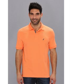 Nautica S/S Performance Deck Solid Polo Shirt Mens Short Sleeve Pullover (Orange)