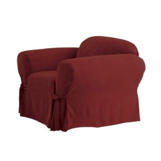 Sure Fit Soft Suede Chair Slipcover   Burgundy
