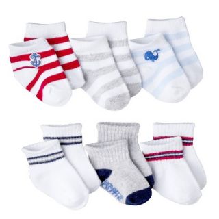 Just One YouMade by Carters Newborn Boys 6 Pack Quarter Crew Nautical Socks  