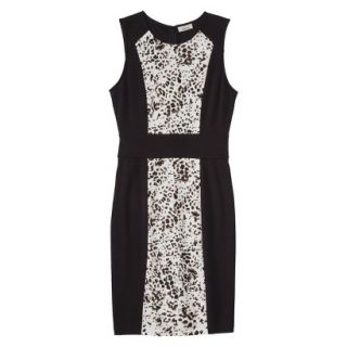 AMBAR Womens Ponte Leopard Print Dress   Ebony XL